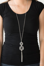 Load image into Gallery viewer, Timelessly Tasseled - Silver Earrings/ Necklace Set