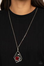 Load image into Gallery viewer, All Systems GLOW - Red Necklace w/ Silver Earrings