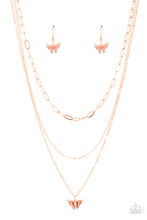 Load image into Gallery viewer, Bountiful Butterflies - Copper Rose Gold Necklace