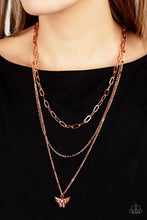 Load image into Gallery viewer, Bountiful Butterflies - Copper Rose Gold Necklace