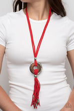 Load image into Gallery viewer, ARTISANS and Crafts - Red Necklace w/ Silver Earrings