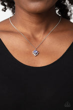 Load image into Gallery viewer, Be Still My Heart - Purple Necklace w/ Silver Earrings
