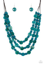 Load image into Gallery viewer, Barbados Bopper - Blue Earrings/ Necklace Set
