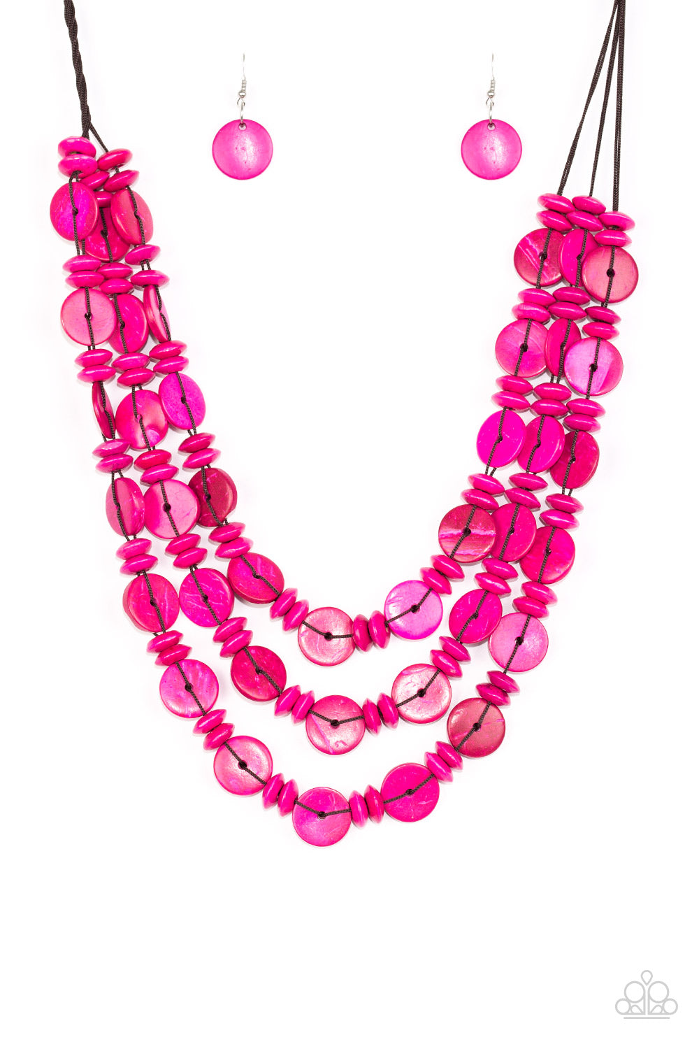 Barbados Bopper - Pink Earrings/ Necklace Set