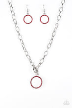 Load image into Gallery viewer, All In Favor - Red Earrings/ Necklace Set
