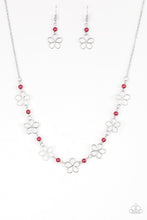 Load image into Gallery viewer, Always Abloom - Red Earrings/ Necklace Set
