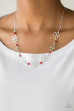 Load image into Gallery viewer, Always Abloom - Red Earrings/ Necklace Set
