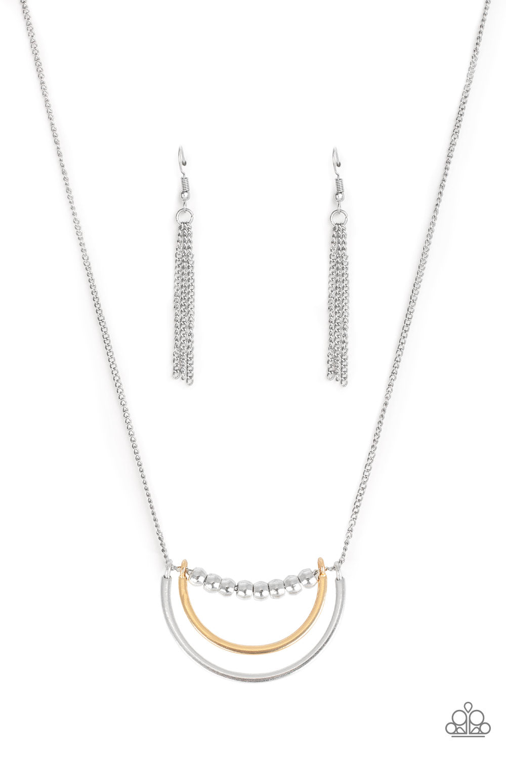 Artificial Arches - Silver Earrings/ Necklace Set