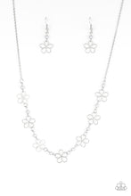 Load image into Gallery viewer, Always Abloom - Silver Earrings/ Necklace Set
