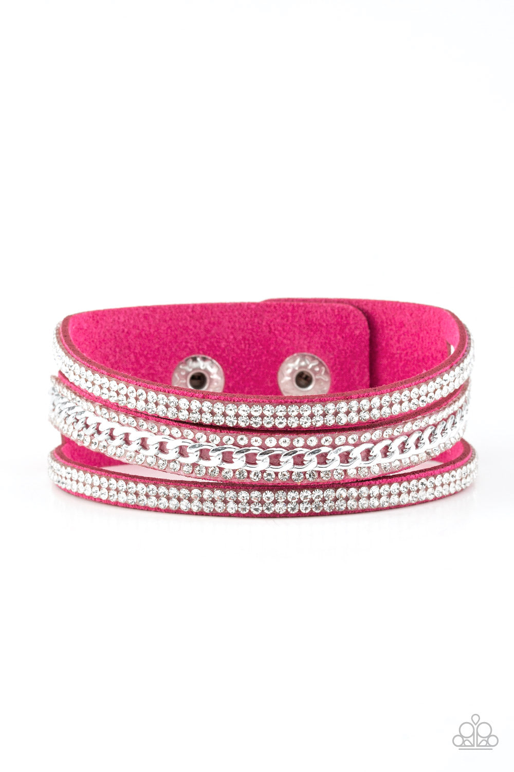 Rollin In Rhinestones - Pink Bracelet