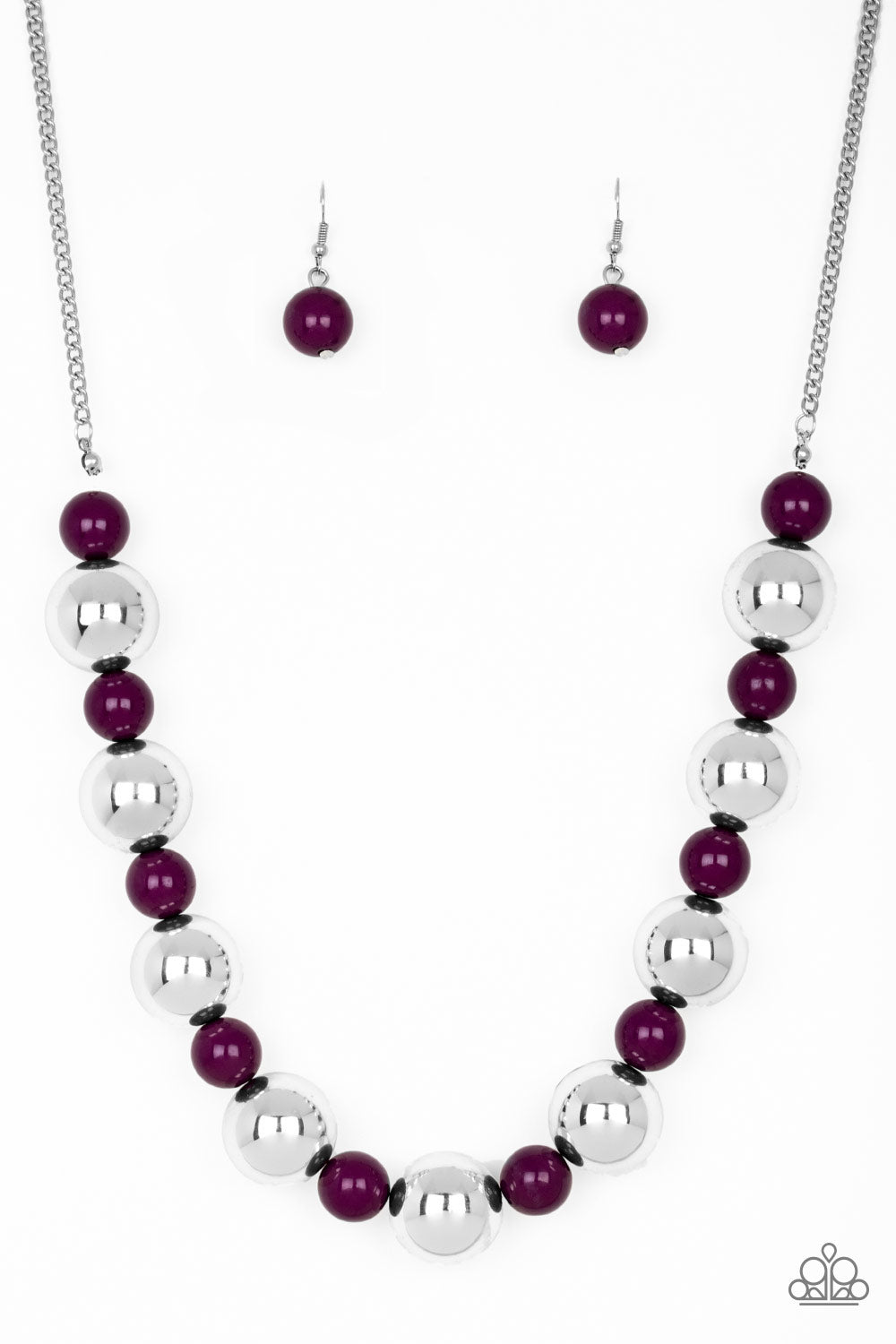 Top Pop - Purple Earrings/ Necklace Set