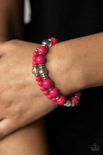 Load image into Gallery viewer, Colorful Collisions - Pink Stretch Bracelet
