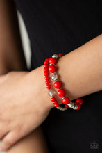 Load image into Gallery viewer, Colorful Collisions - Red Stretch Bracelet
