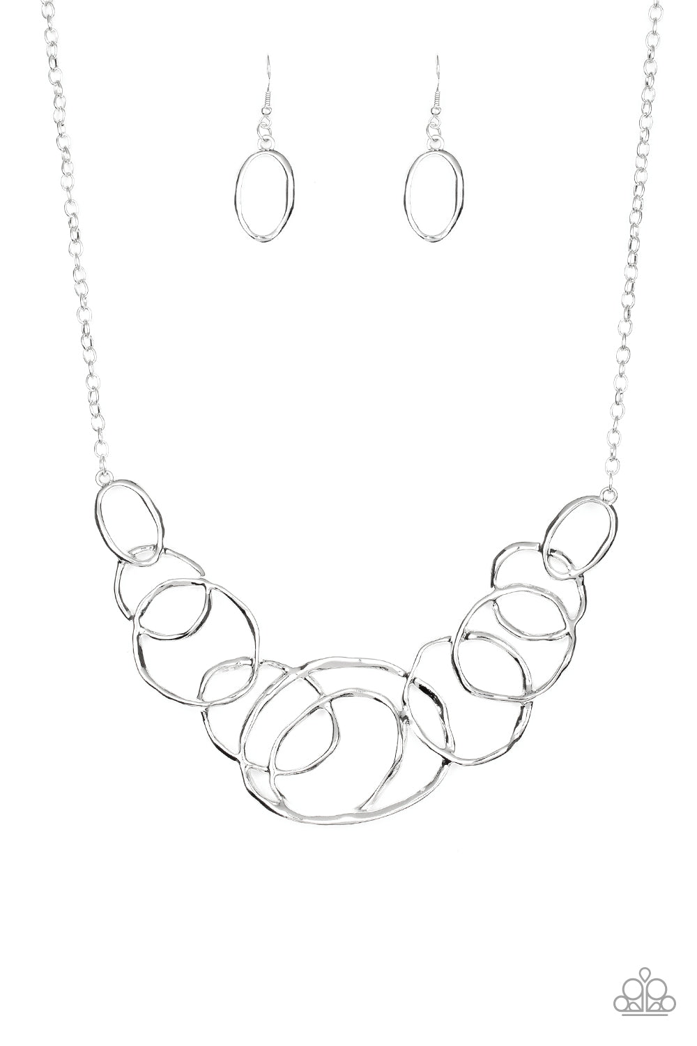 All Around Radiance - Silver Earrings/ Necklace Set