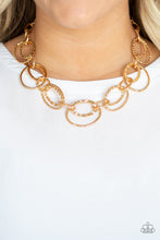 Load image into Gallery viewer, Bend OVAL Backwards - Gold Necklace
