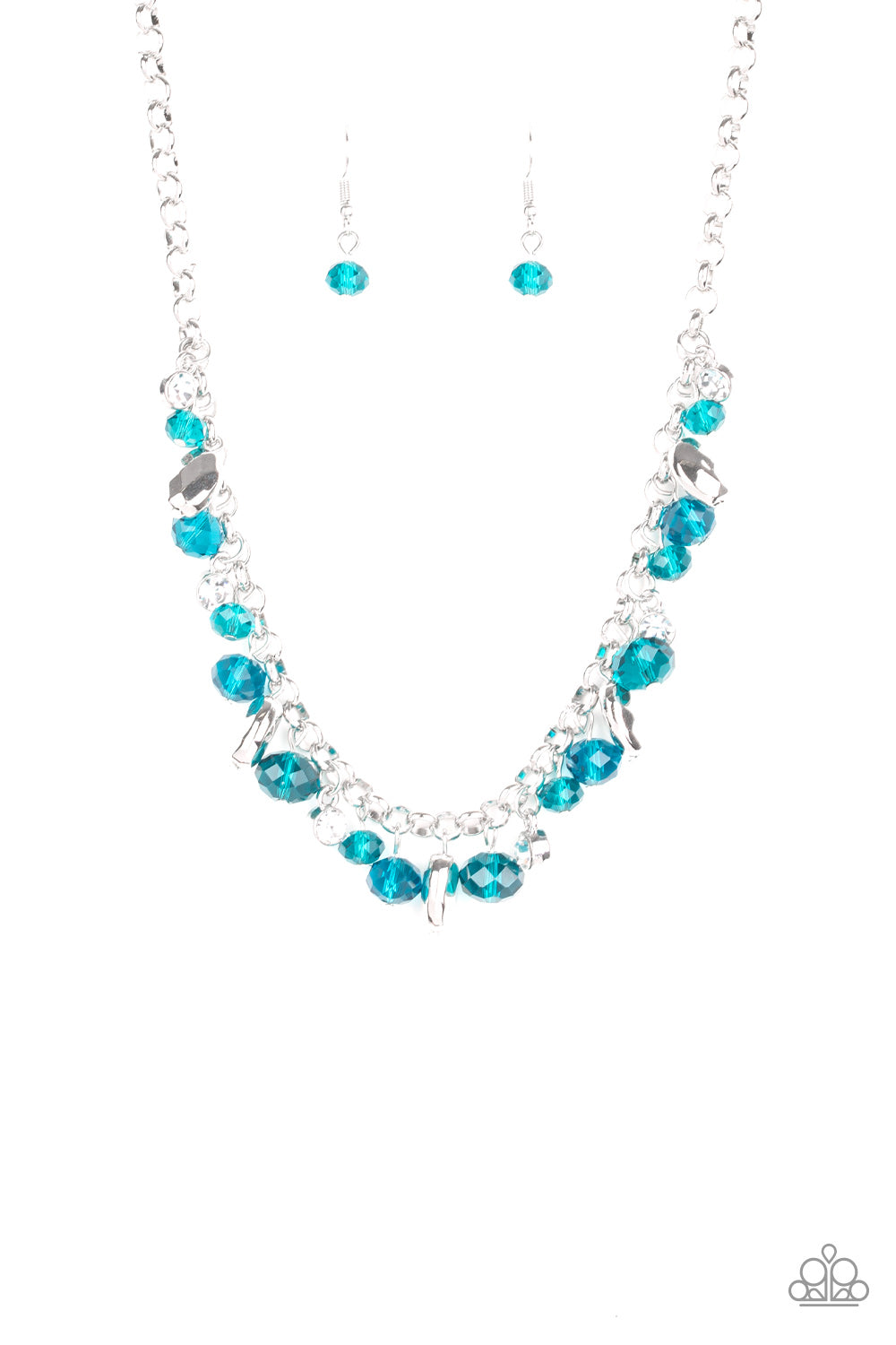 Downstage Dazzle - Blue Earrings/ Necklace Set