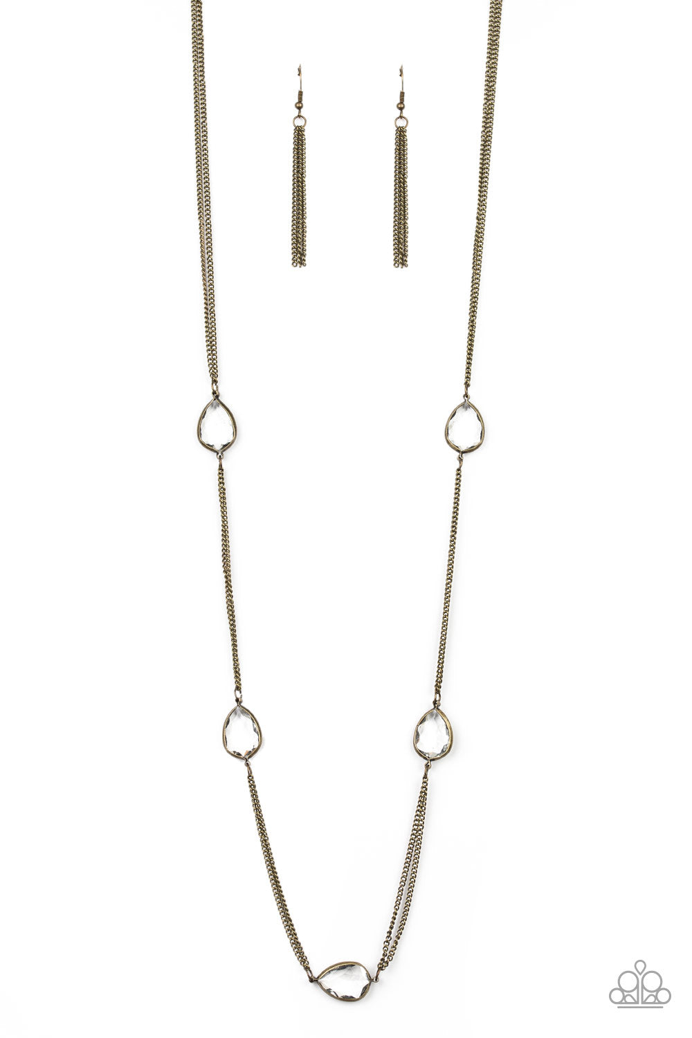 Teardrop Timelessness - Brass Earrings/ Necklace Set