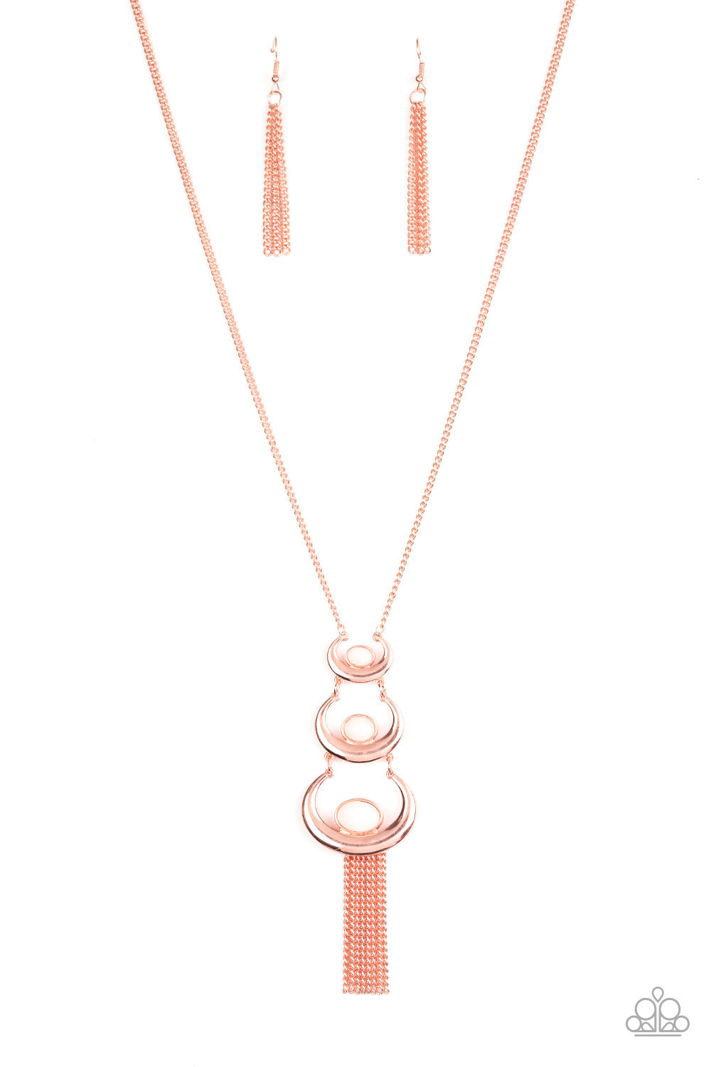 As MOON As I Can - Copper Rose Gold Earrings/ Necklace Set