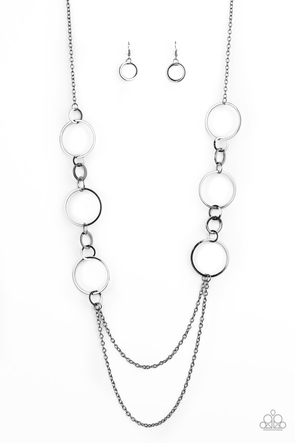 Basic Babe - Black Earrings/ Necklace Set