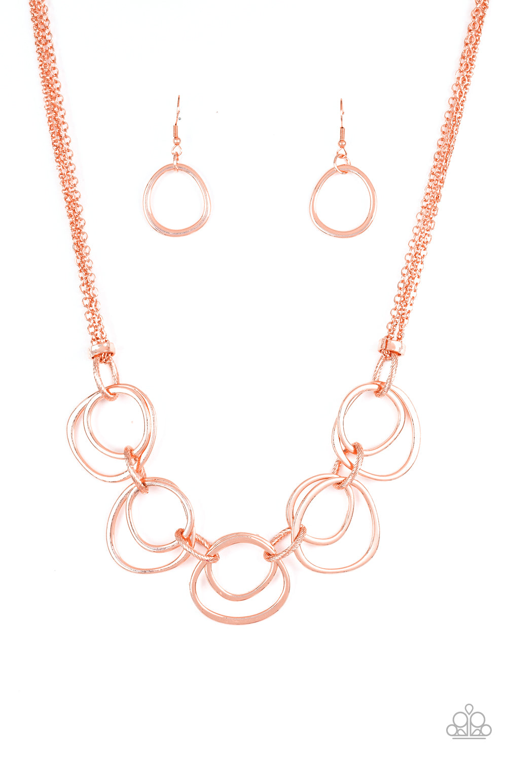 Asymmetrical Adornment - Copper Rose Gold Necklace