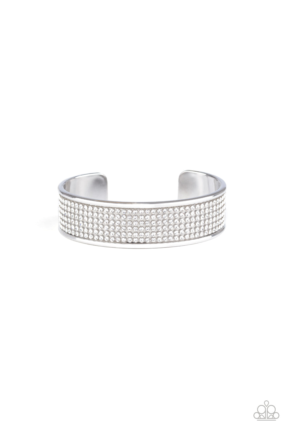 Cant Believe Your ICE - White Cuff Bracelet
