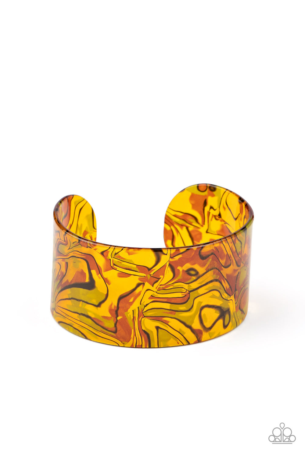 Cosmic Couture - Orange Cuff Bracelet