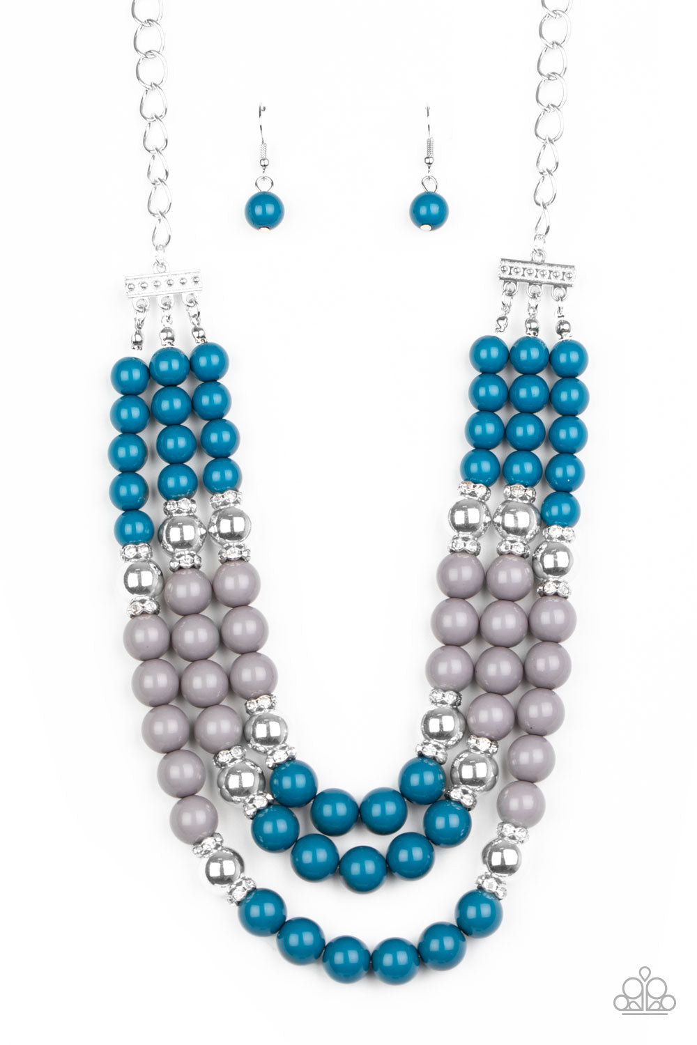 BEAD Your Own Drum - Blue Earrings/ Necklace Set