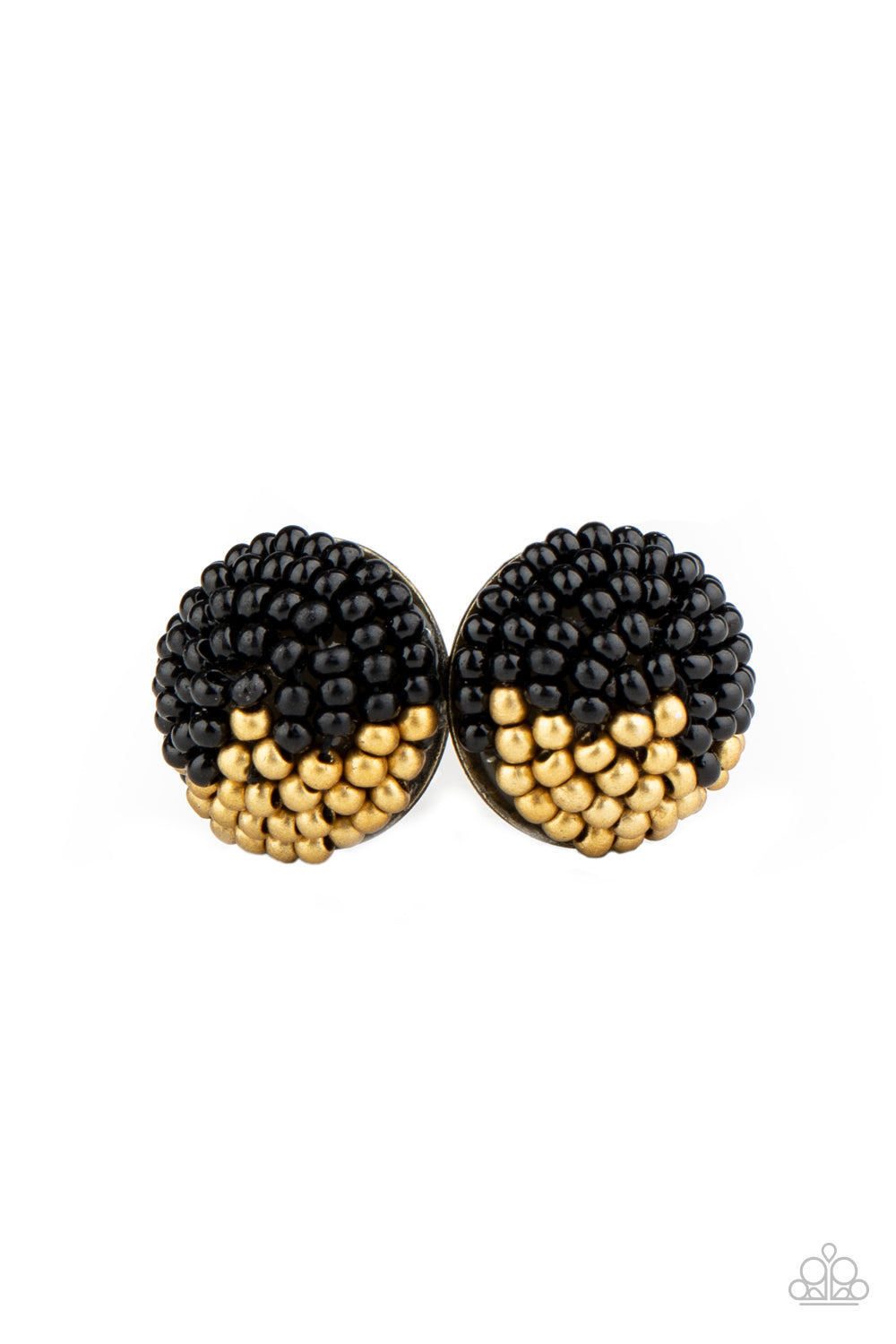 As Happy As Can BEAD - Black Post Earrings