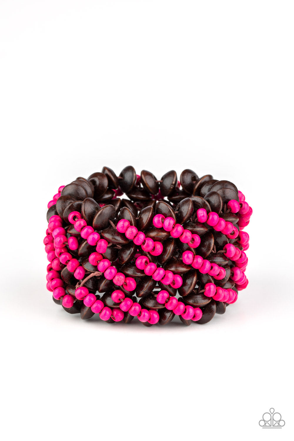 Cozy in Cozumel - Pink Stretch Bracelet