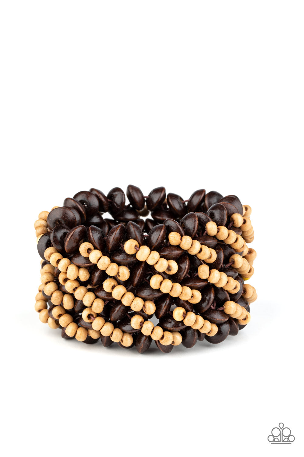 Cozy in Cozumel - Brown Stretch Bracelet