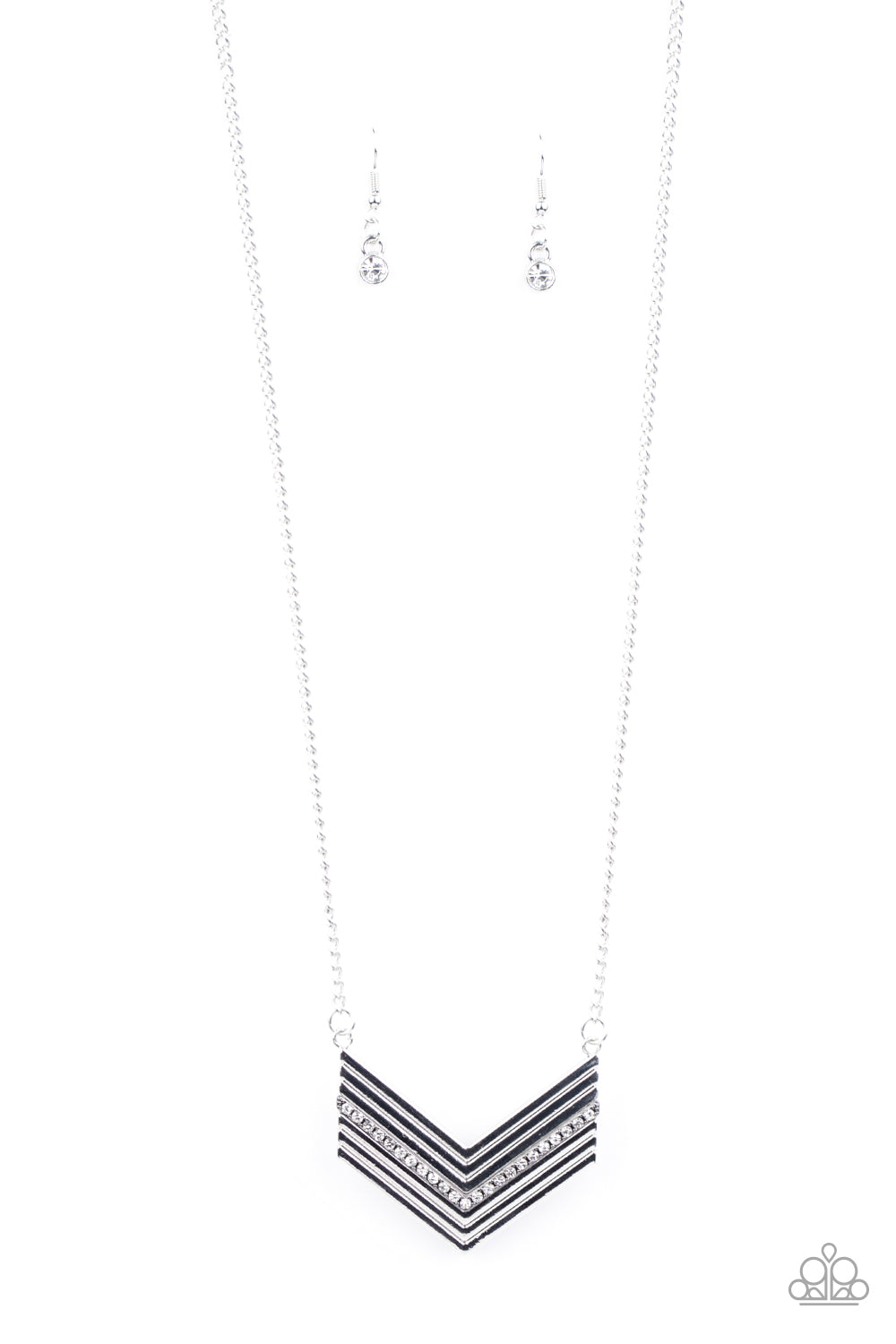 Armed and FABULOUS - White Earrings/ Necklace Set