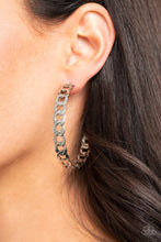 Load image into Gallery viewer, Climate CHAINge - Silver Hoop Earrings
