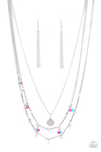 Load image into Gallery viewer, Wandering Wonder - Pink Necklace w/ Silver Earrings
