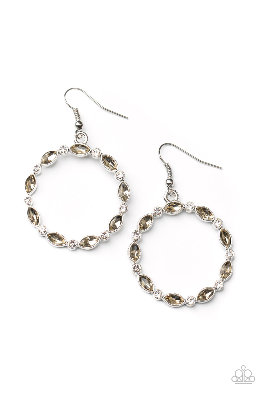 Crystal Circlets - Brown Earrings