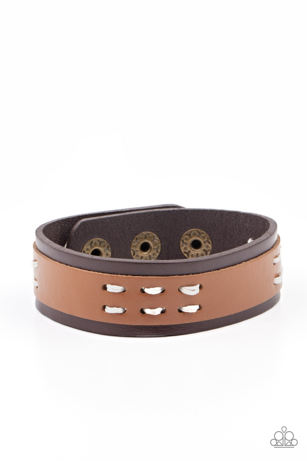 Blaze A Trail - Brown Snap Bracelet