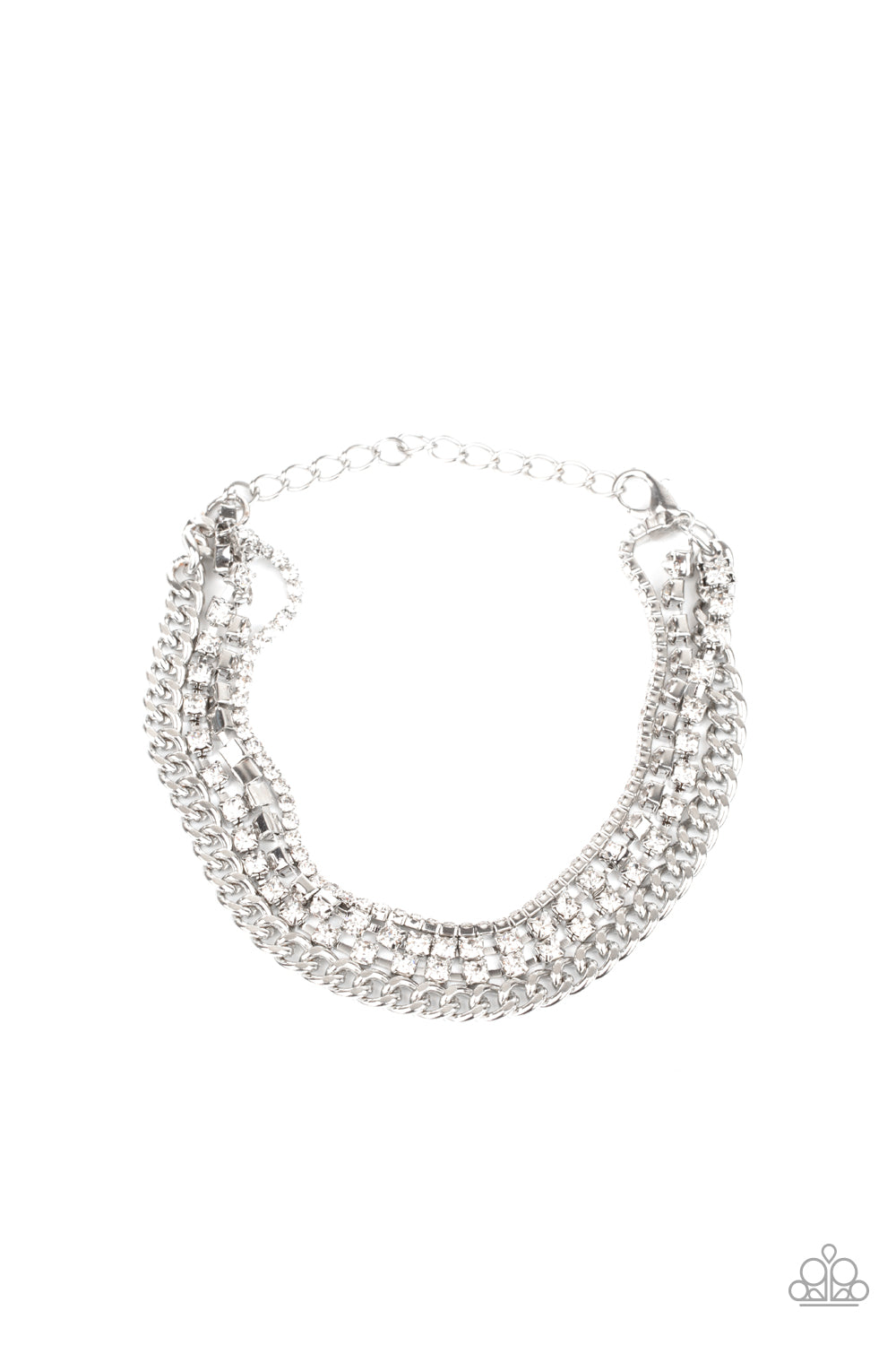 Brilliantly Beaming - White Bracelet