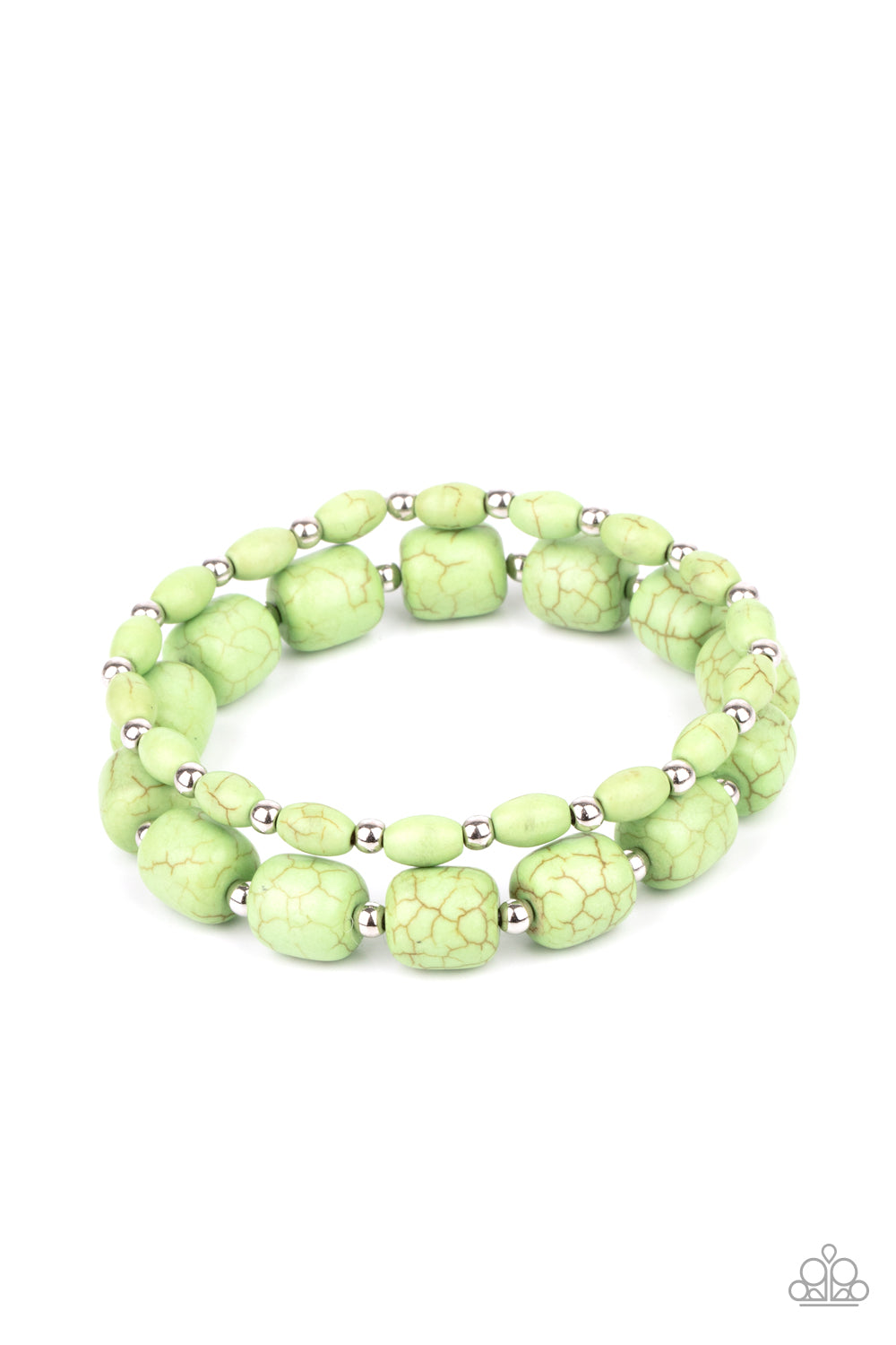 Colorfully Country - Green Stretch Bracelet