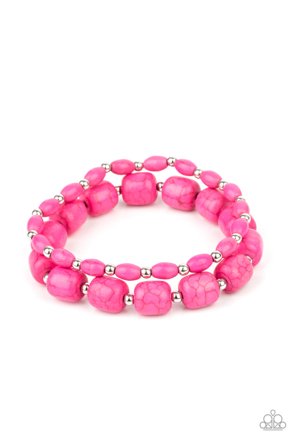 Colorfully Country - Pink Stretch Bracelet