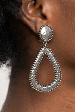 Load image into Gallery viewer, Beyond The Borders - Silver Clip-On Earrings
