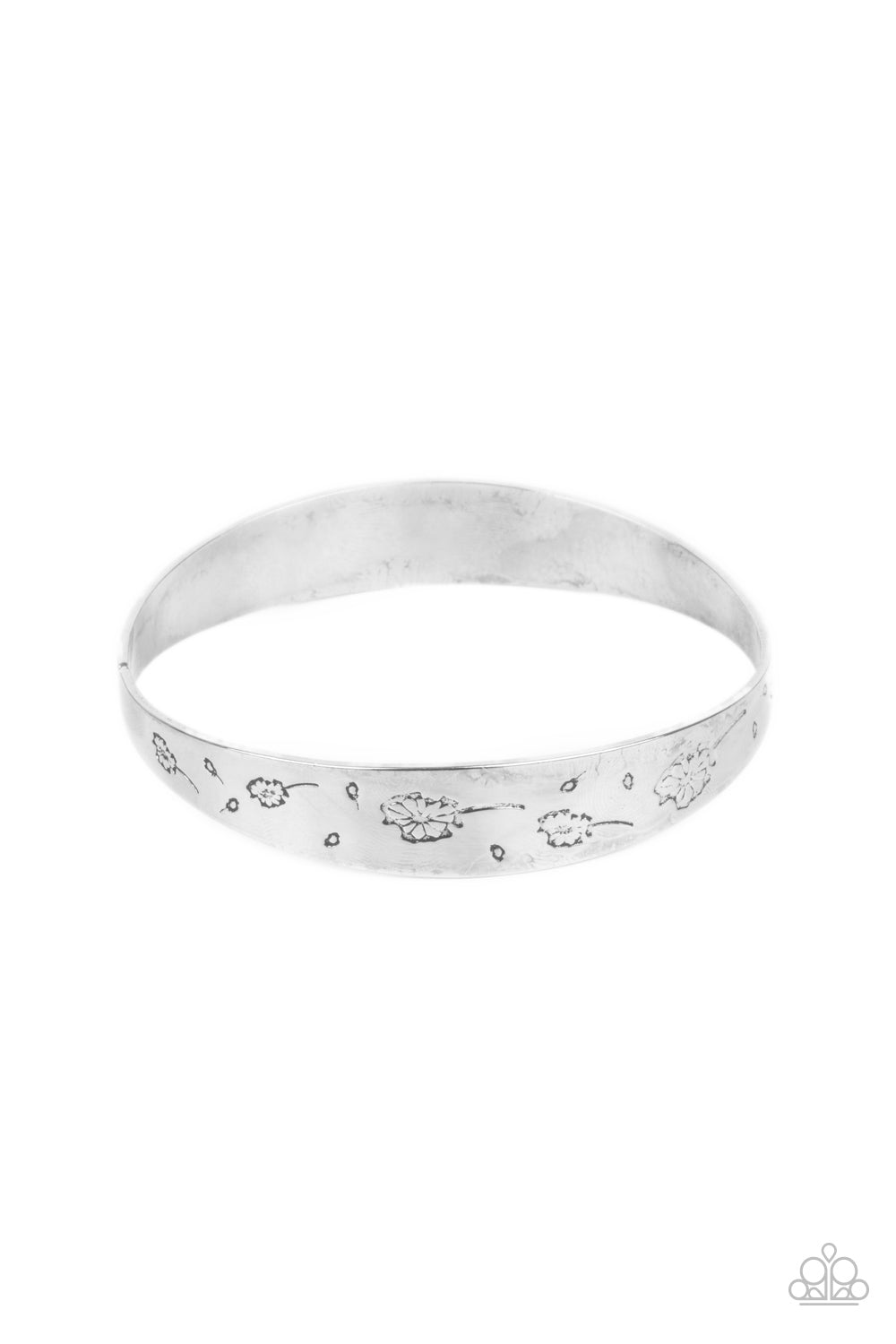 Dandelion Dreamland - Silver Bangle Bracelet