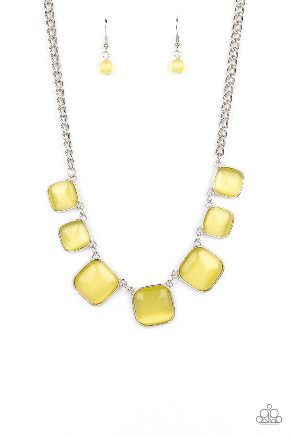 Aura Allure - Yellow Earrings/ Necklace Set