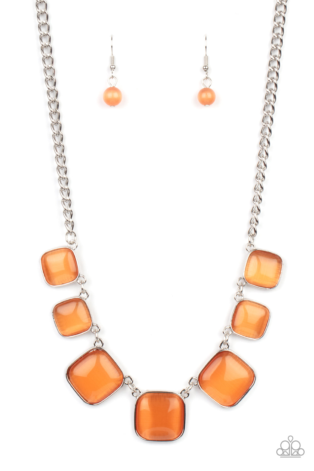 Aura Allure - Orange Earrings/ Necklace Set