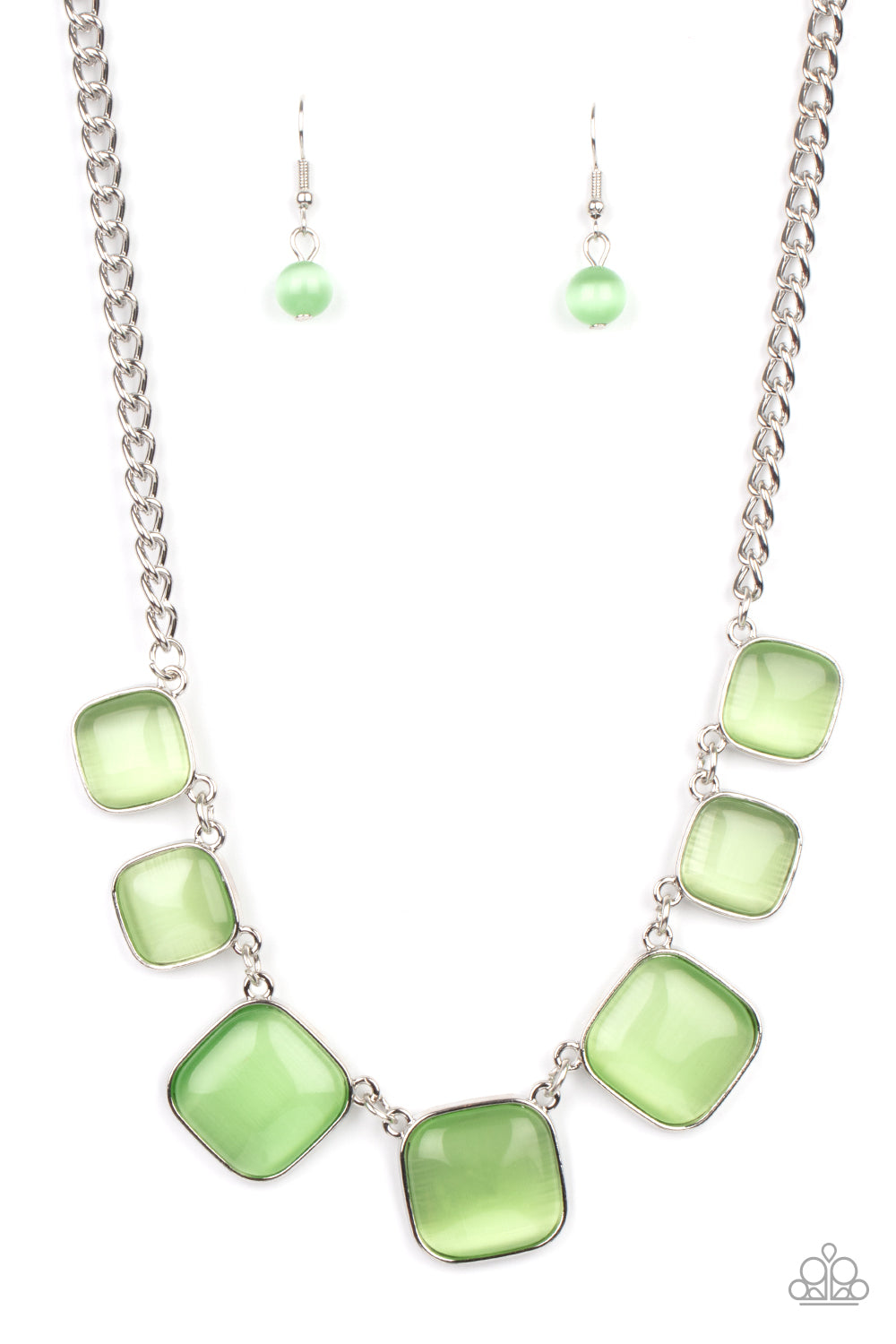 Aura Allure - Green Earrings/ Necklace Set