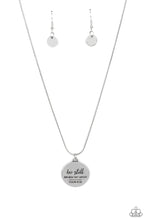 Load image into Gallery viewer, Be Still - Silver Inscribed Necklace w/ Earrings
