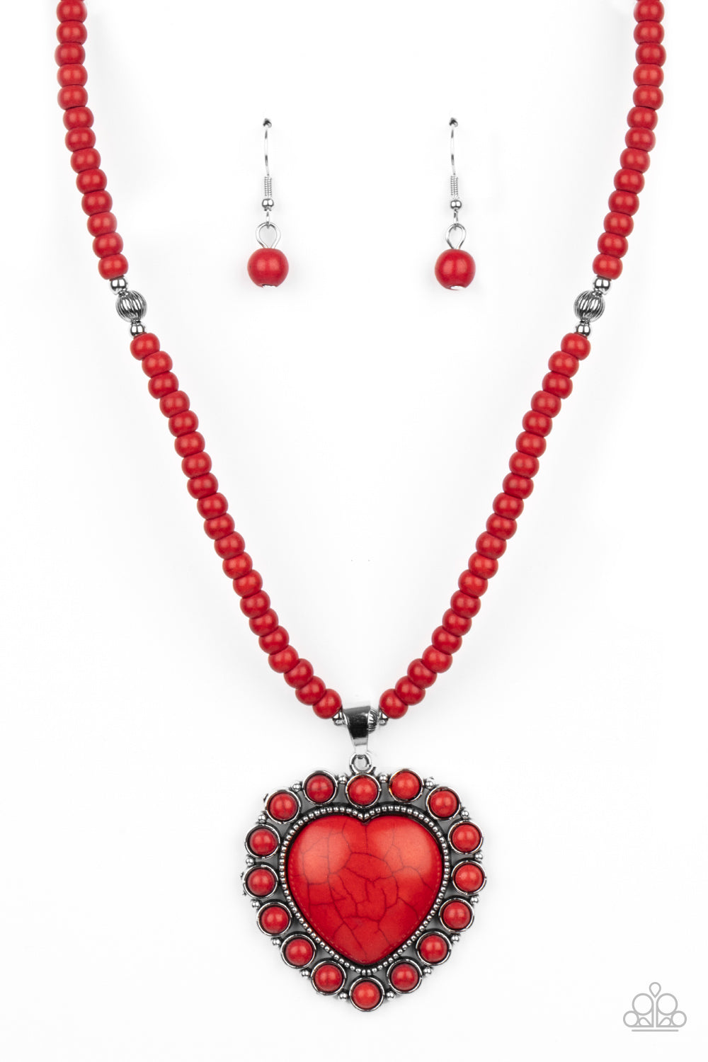 A Heart Of Stone - Red Heart Necklace