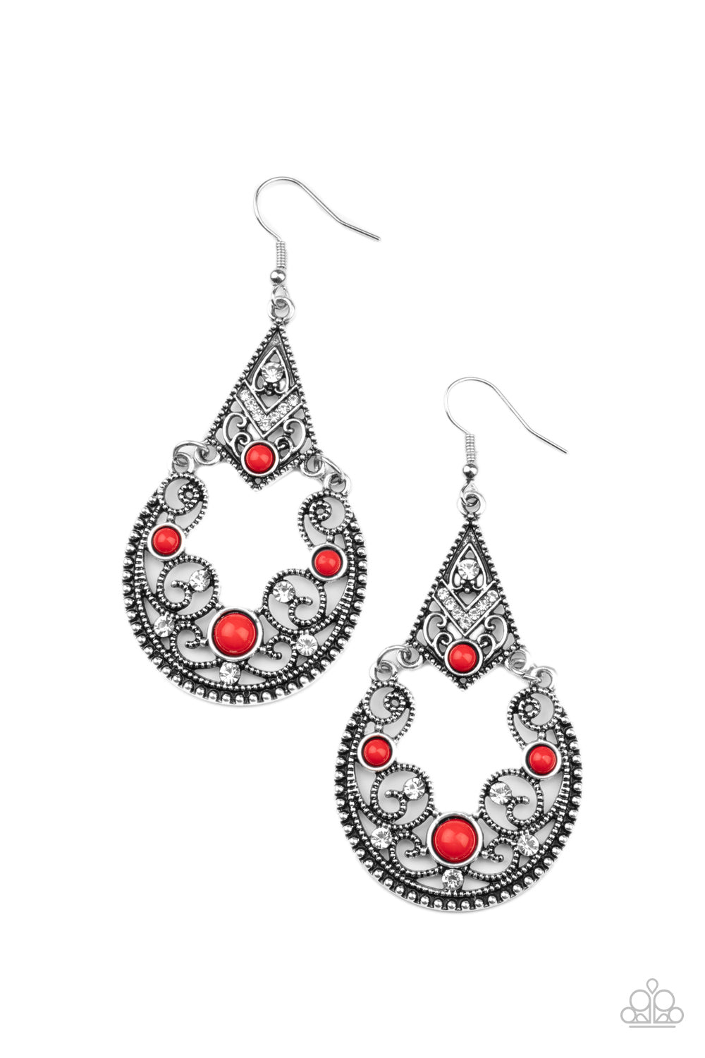 Bohemian Ball - Red Earrings