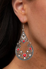 Load image into Gallery viewer, Bohemian Ball - Red Earrings
