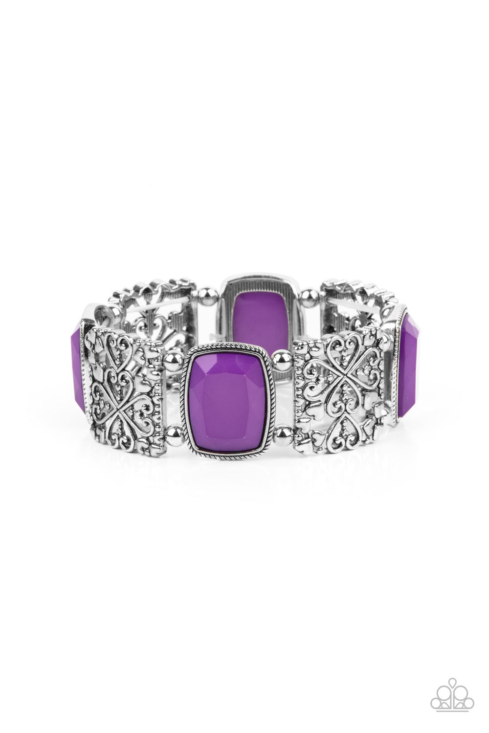 Colorful Coronation - Purple Stretch Bracelet