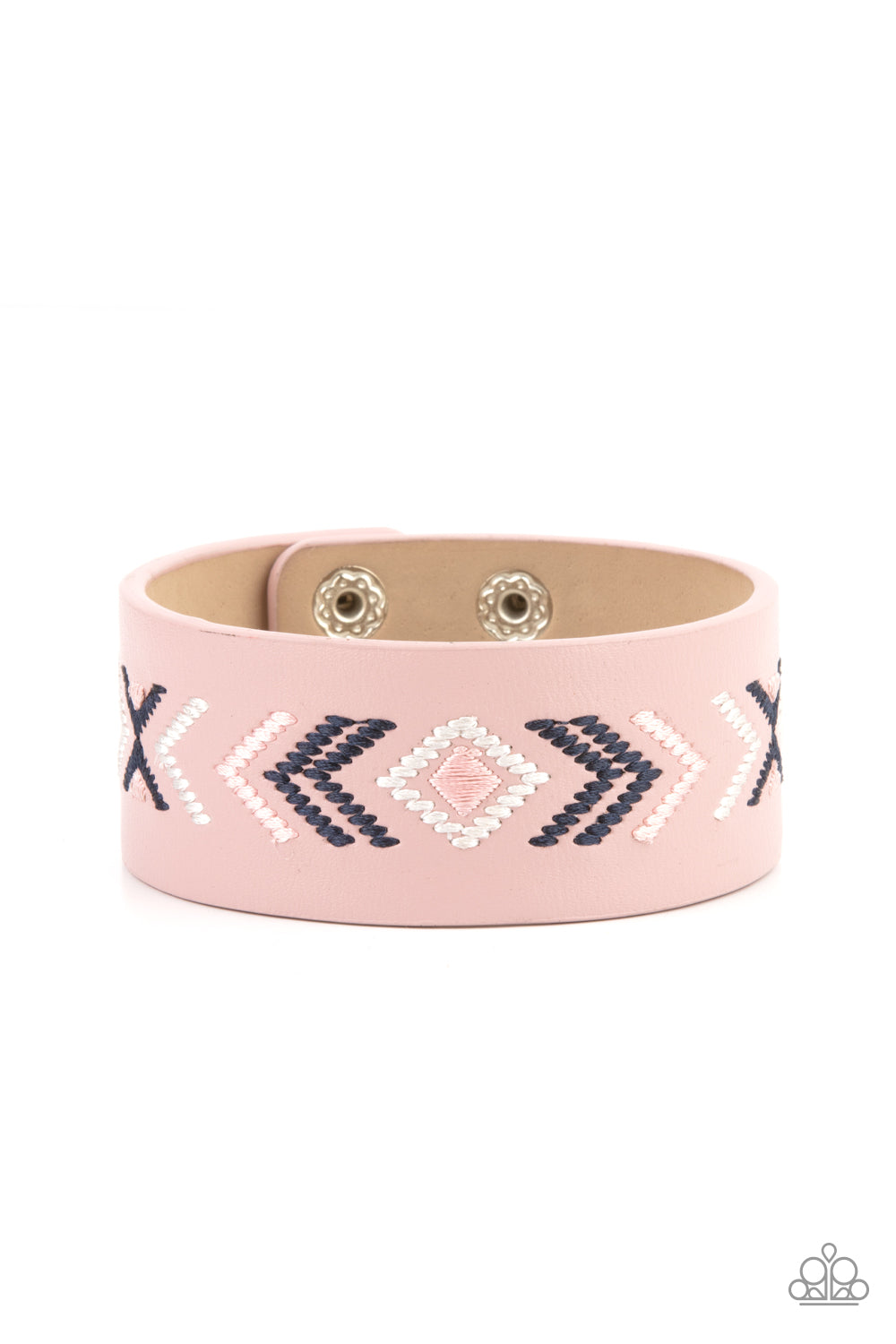 Cliff Glyphs - Pink Snap Bracelet