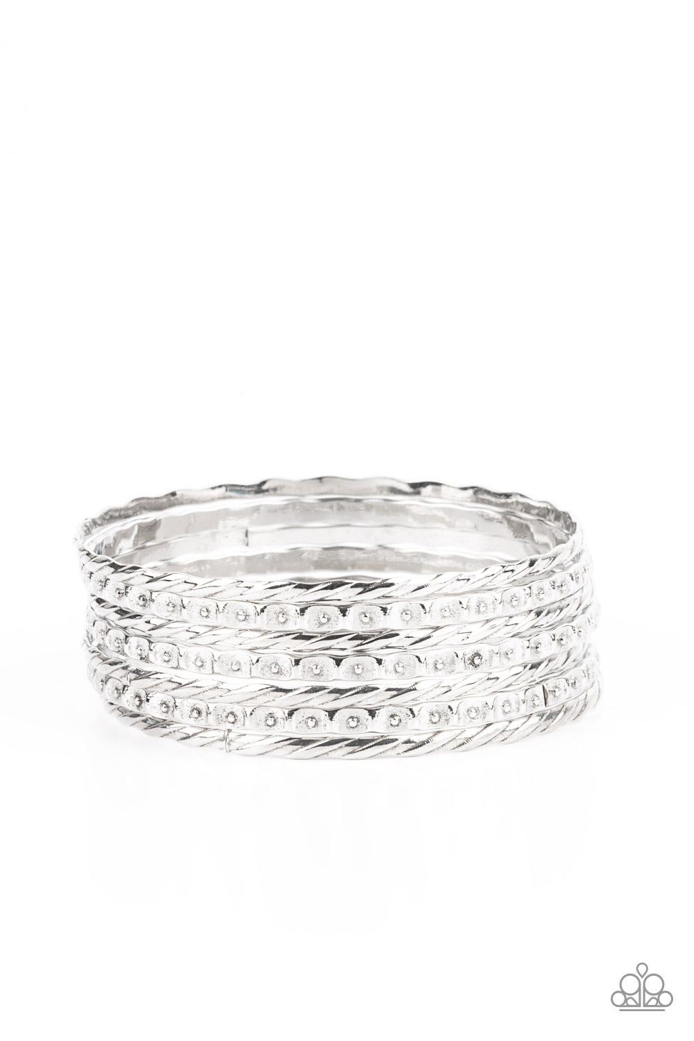 Back-To-Back Stacks - Silver Bangle Bracelets